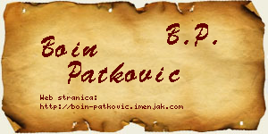 Boin Patković vizit kartica